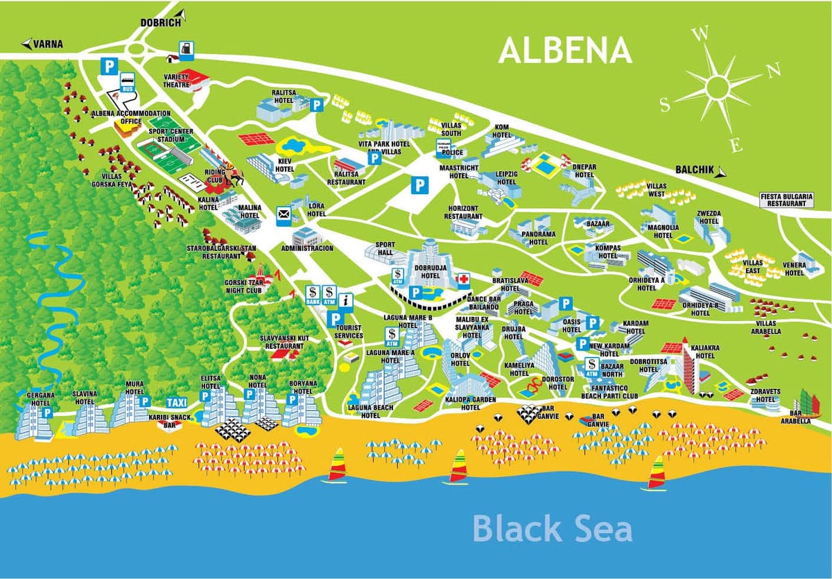 kartes Bulgārija albena
