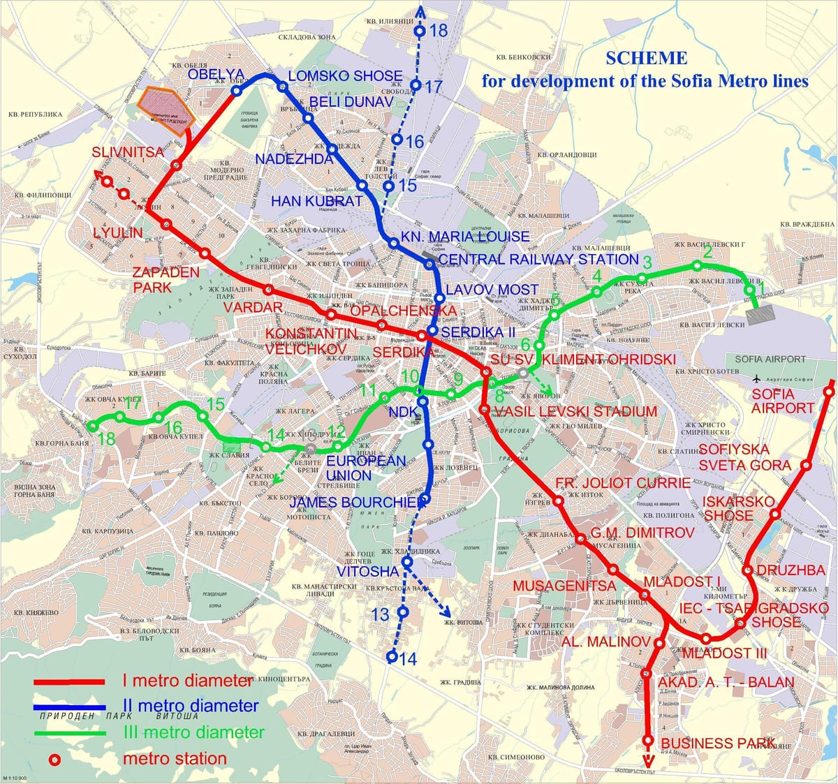 karte Bulgārija metro