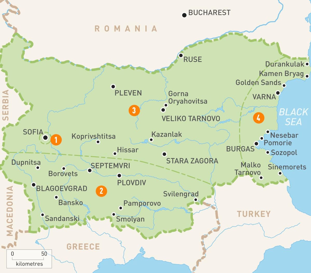 Bulgārijas reģionu kartes