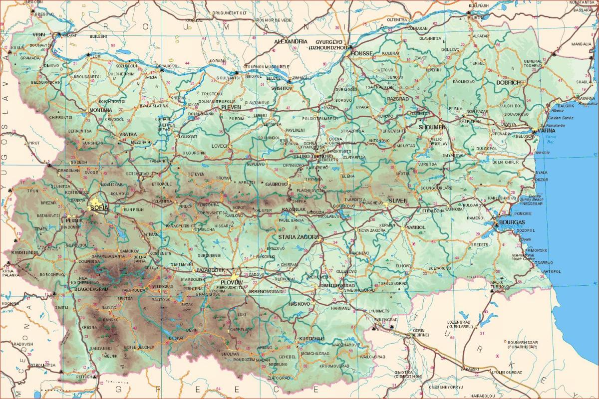 Bulgārijas autoceļu karte