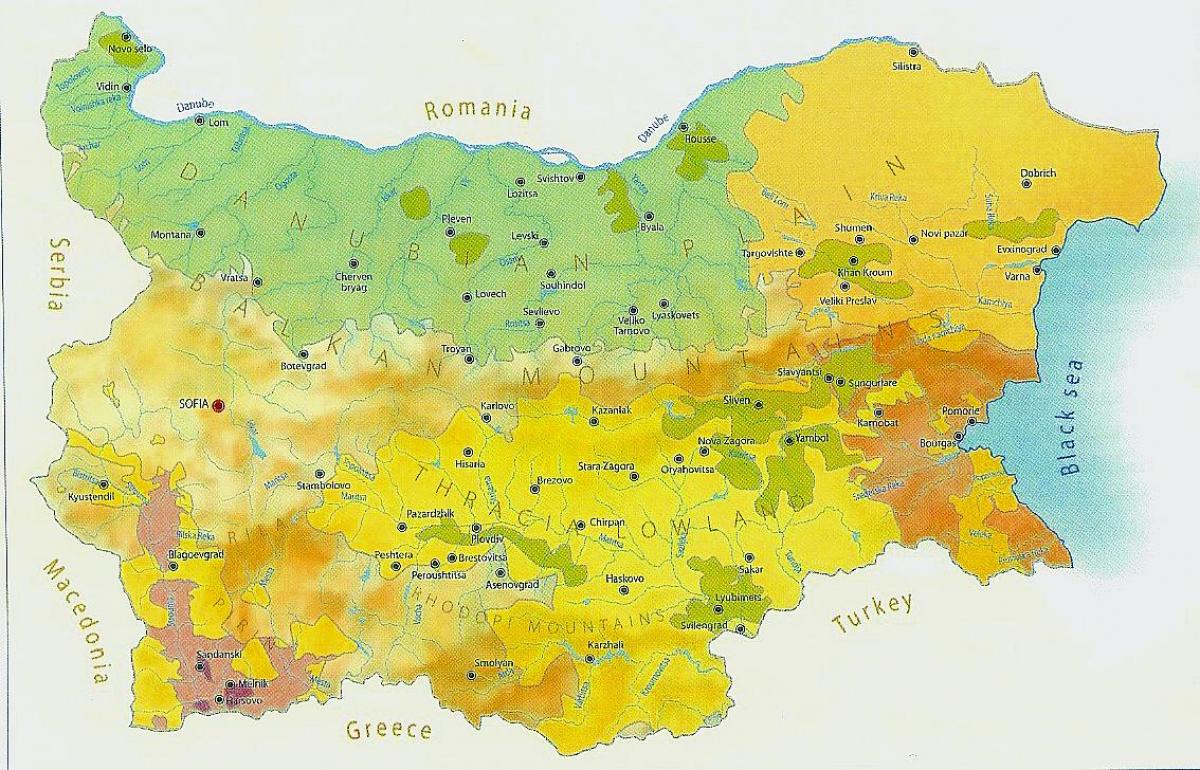karte Bulgārija klimata