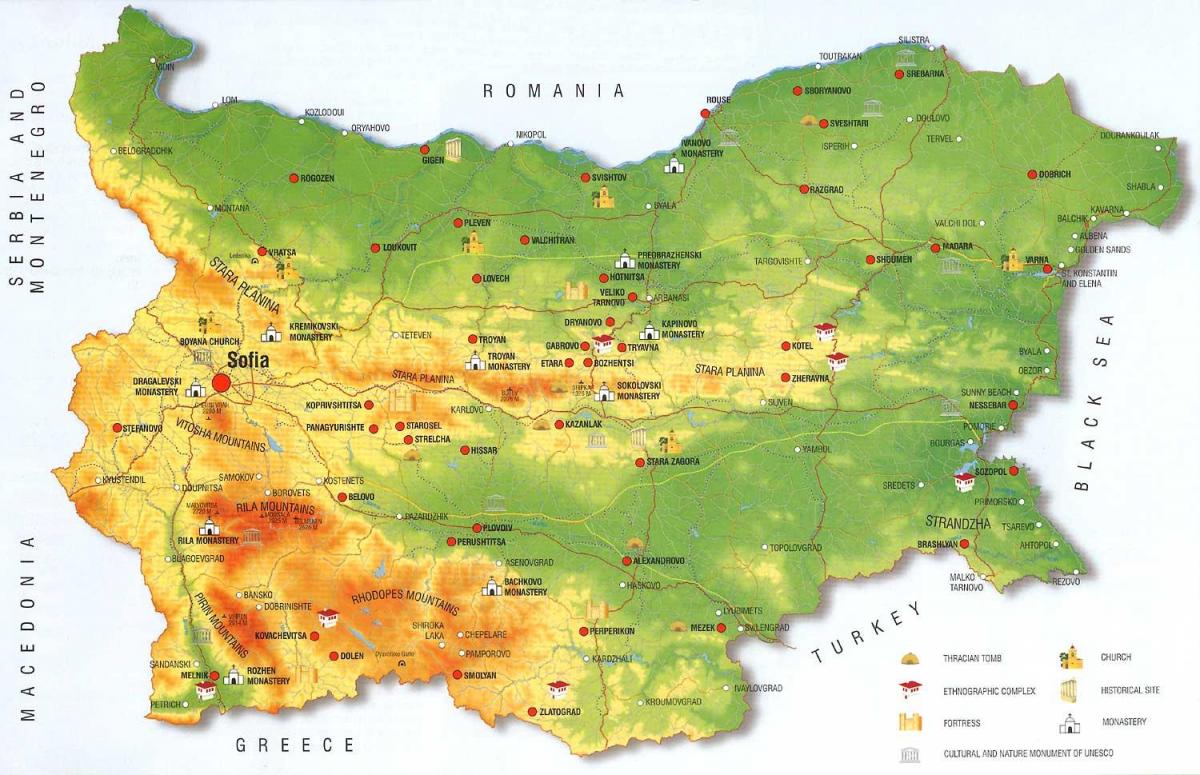 Bulgārijas kalnos karte