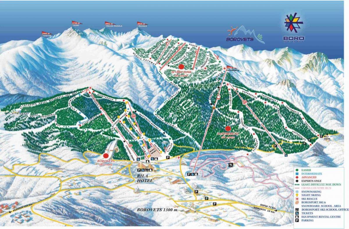 Bulgārijas slēpošanas karte