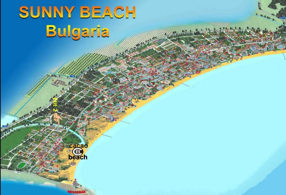 karte cacao beach Bulgārija