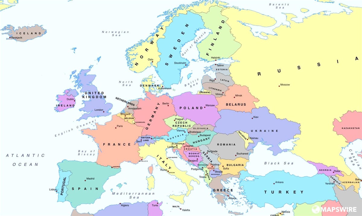 eiropas karte, kas rāda Bulgārija