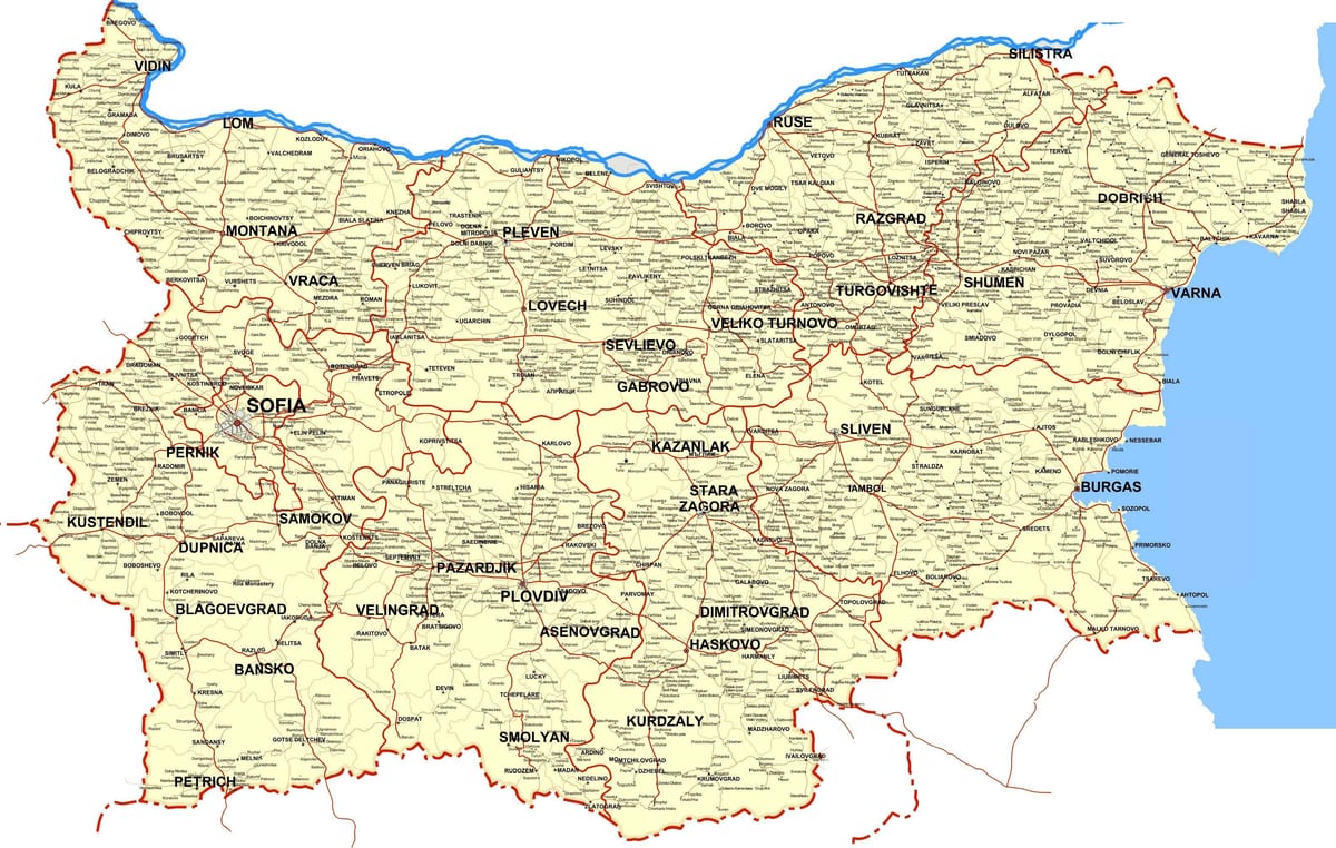 Bulgārija valsts karti