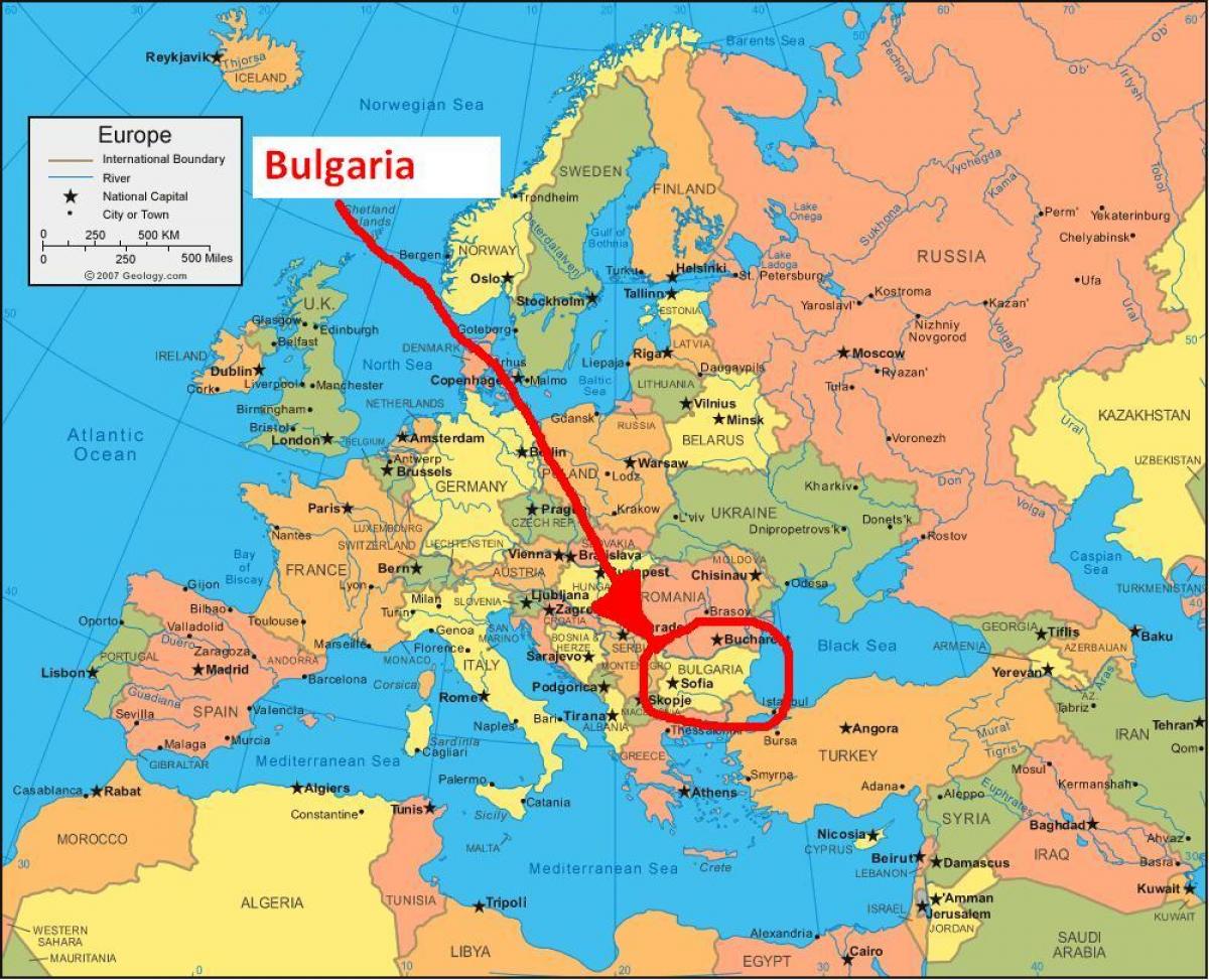 kartes Bulgārija apkārtējām valstīm
