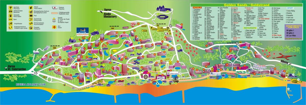 golden beach Bulgārijas karte