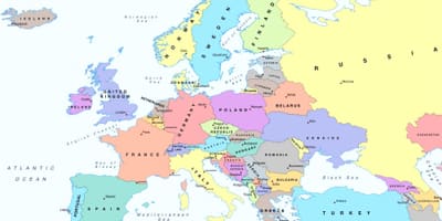 Eiropas karte, kas rāda Bulgārija
