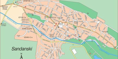 Karte sandanski Bulgārija